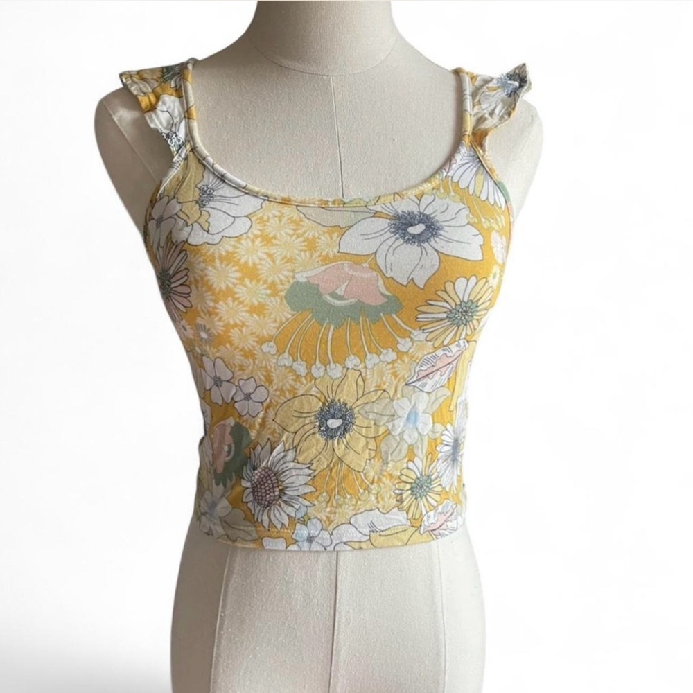 O’Neill Floral Yellow Sleeveless Top